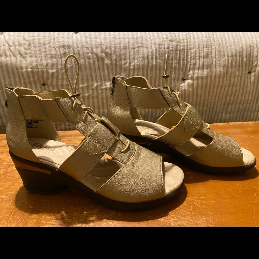 JBU gold sandals